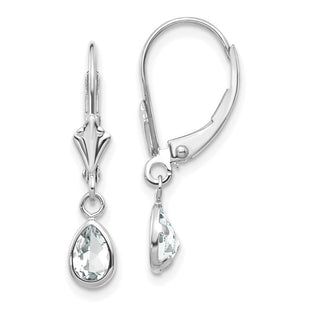 14k White Gold White Topaz/April Earrings (Style XBE280)