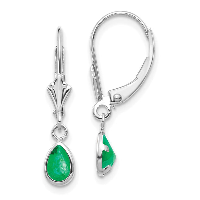 14k White Gold Earrings Style XBE281 - Classique Jewelry Inc.