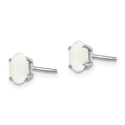 14K White Gold Opal Earrings