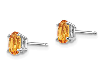 14k White Gold Citrine Earrings (Style XBE311)