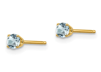 14K gold aquamarine earrings, alternate view