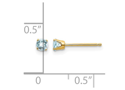 14K gold aquamarine earrings, further view