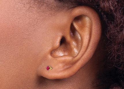 14k July/Ruby Post Earrings (Style XBE43)