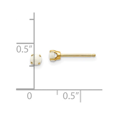 14K October/Opal Post Earrings, 3 x 3mm