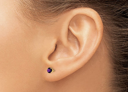 14K gold amethyst earrings, another view