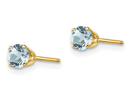 14k March/Aquamarine Post Earrings (Style XBE51)