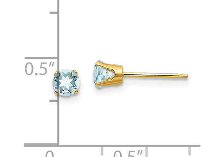 14k March/Aquamarine Post Earrings (Style XBE51)