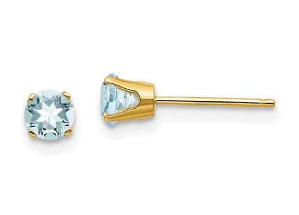 14k March/Aquamarine Post Earrings (Style XBE51)