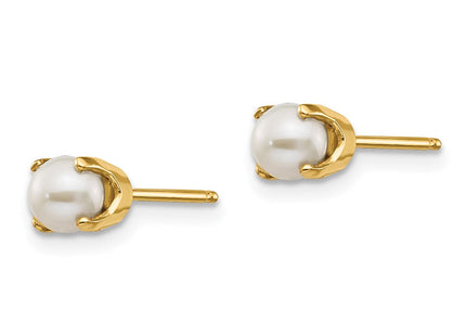14K gold pearl earrings, alternate view