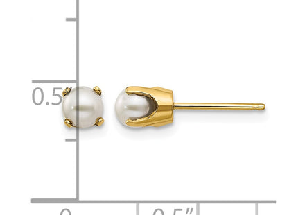 14K gold pearl earrings, further view