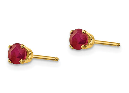 14K gold ruby earrings, alternate view