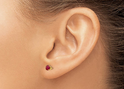 14K gold ruby earrings, another view