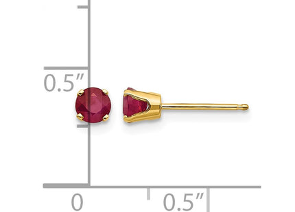 14K gold ruby earrings, further view