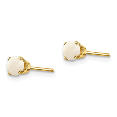 14K October/Opal Post Earrings, 4 x 4mm