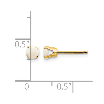 14K October/Opal Post Earrings, 4 x 4mm