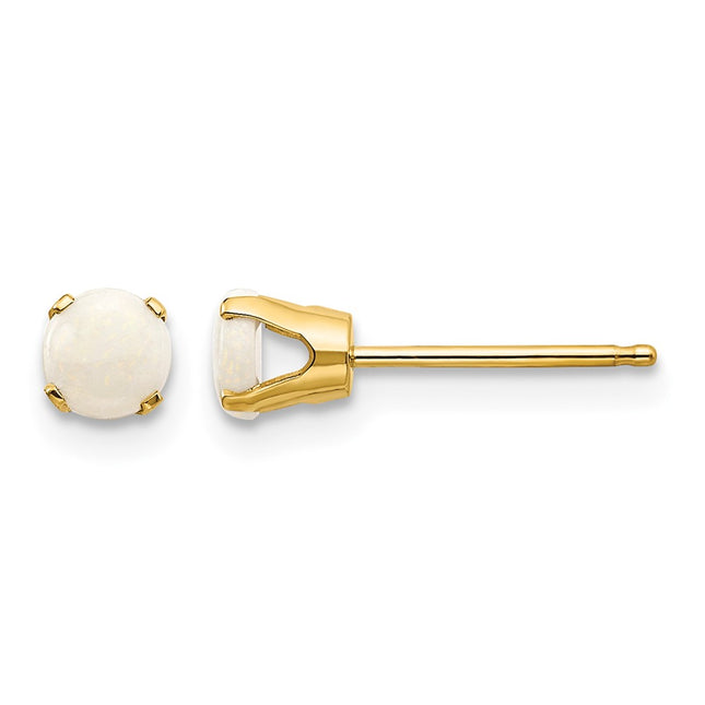 14k October/Opal Post Earrings, 4 x 4mm