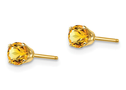 14K gold citrine earrings, alternate view