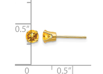 14K gold citrine earrings, further view