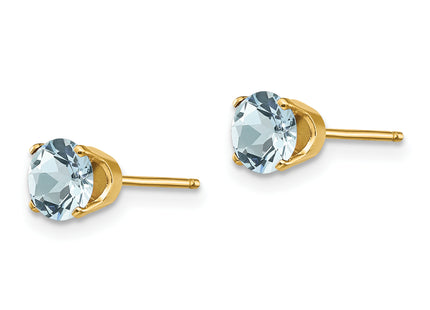 14k Aquamarine Earrings - March