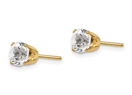 14K white gold topaz earrings, alternate view