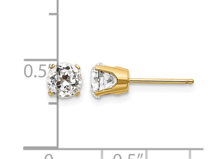 14K white gold topaz earrings, further view