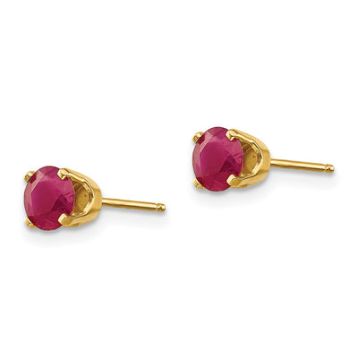14K Ruby Post Stud Earrings