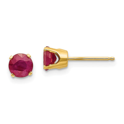 14K Ruby Post Stud Earrings