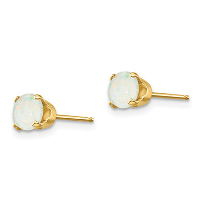 14K Opal Earrings - October, 5 x 5mm