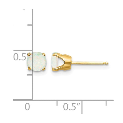 14K Opal Earrings - October, 5 x 5mm