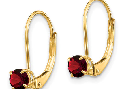 14K gold garnet earrings, alternate view