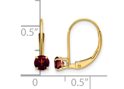 14K gold garnet earrings, further view