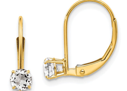 14k White Topaz Earrings - April (Style XBE76)