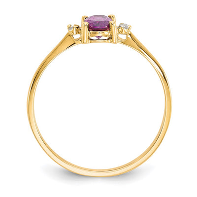 14K Diamond & Rhodolite Garnet Birthstone Ring