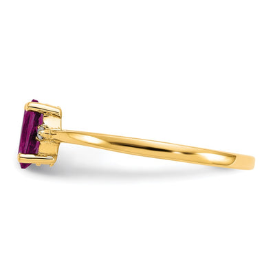 14K Diamond & Rhodolite Garnet Birthstone Ring