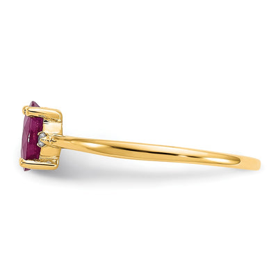 14K Diamond & Ruby Birthstone Ring