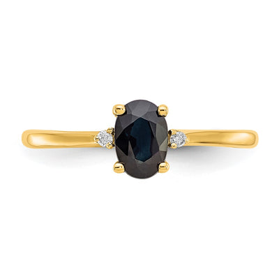 14K Diamond & Sapphire Birthstone Ring