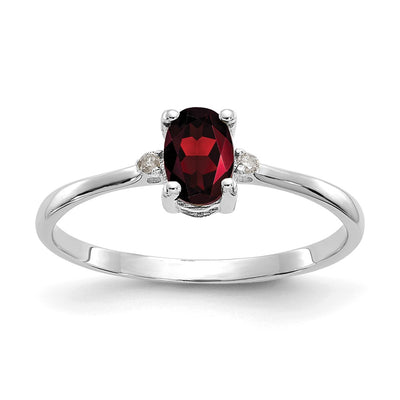 14K white gold diamond birthstone ring