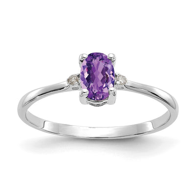 14K white gold diamond birthstone ring
