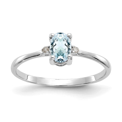 14K white gold diamond birthstone ring