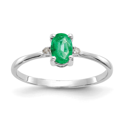 14K white gold diamond birthstone ring