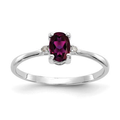 14K white gold diamond birthstone ring