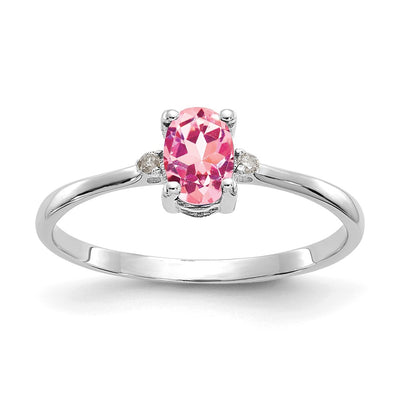 14K white gold diamond birthstone ring