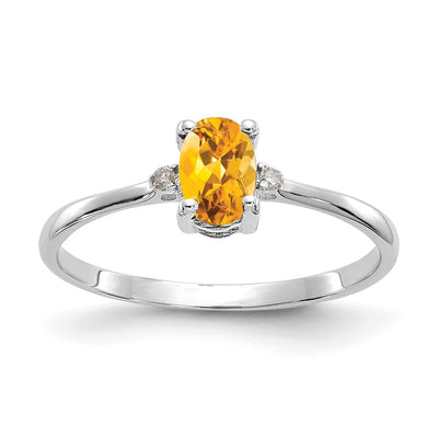 14K white gold diamond birthstone ring