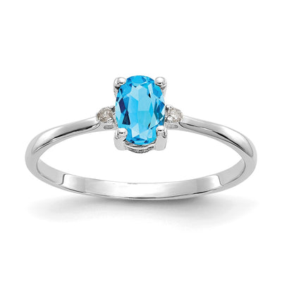 14K white gold diamond birthstone ring