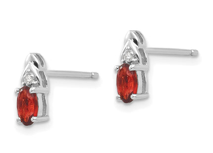 14K white gold diamond earrings, alternate view