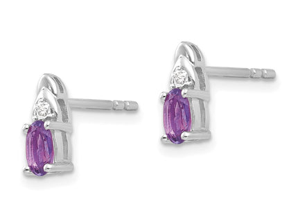 14K white gold diamond earrings, alternate view