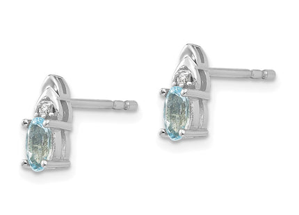 14K white gold diamond earrings, alternate view