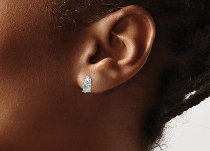 14K white gold diamond earrings, another view