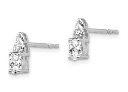 14k White Gold Earrings Style XBS236 - Classique Jewelry Inc.