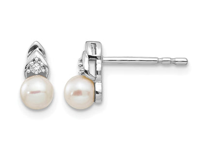 14K white gold diamond earrings